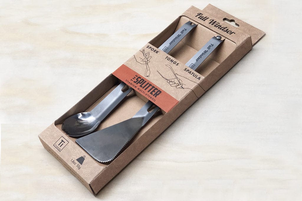 The 3-in-1 Splitter Titanium Multi Tool in its plastic-free and eco-friendly packaging